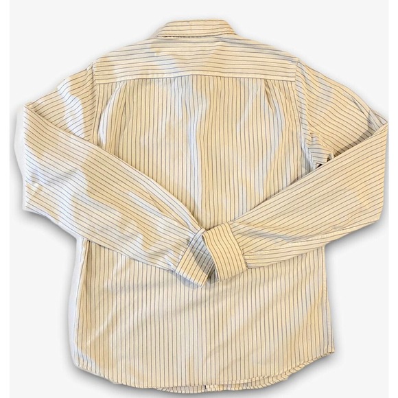 abercrombie & fitch muscle mens button down long sleeve shirt pinstripes medium - Picture 2 of 3